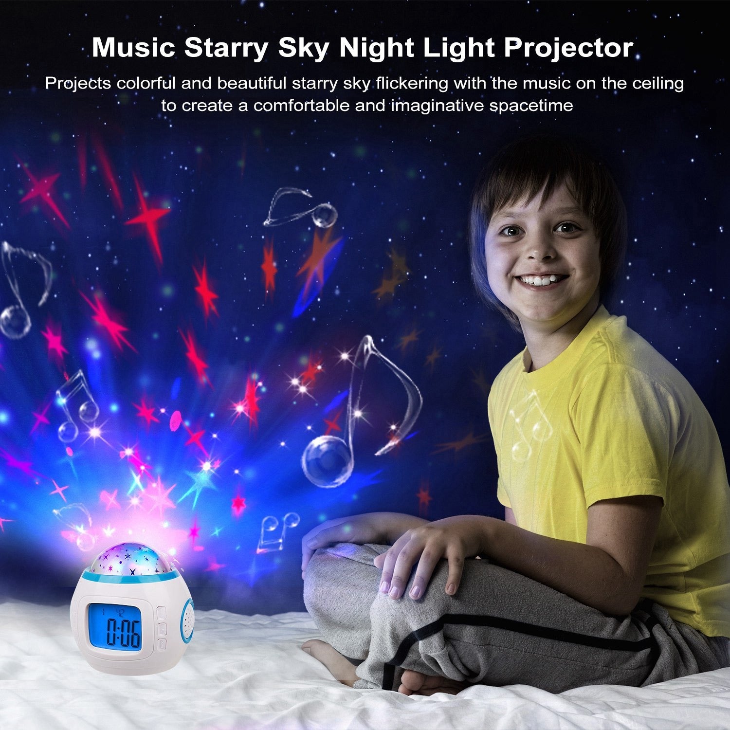 Starry Sky LED Digital Projection Lamp with Music - first step nursery