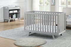 Gray 3-in-1 Convertible Island Crib - first step nursery
